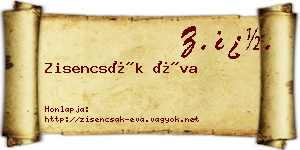 Zisencsák Éva névjegykártya