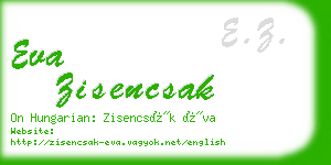 eva zisencsak business card